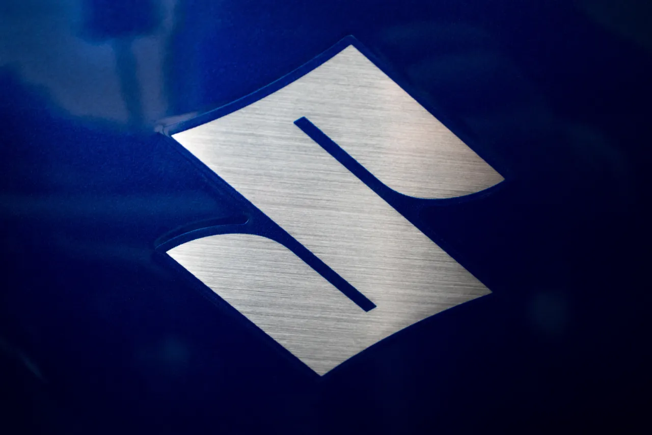 Suzuki badge on a motorcycle