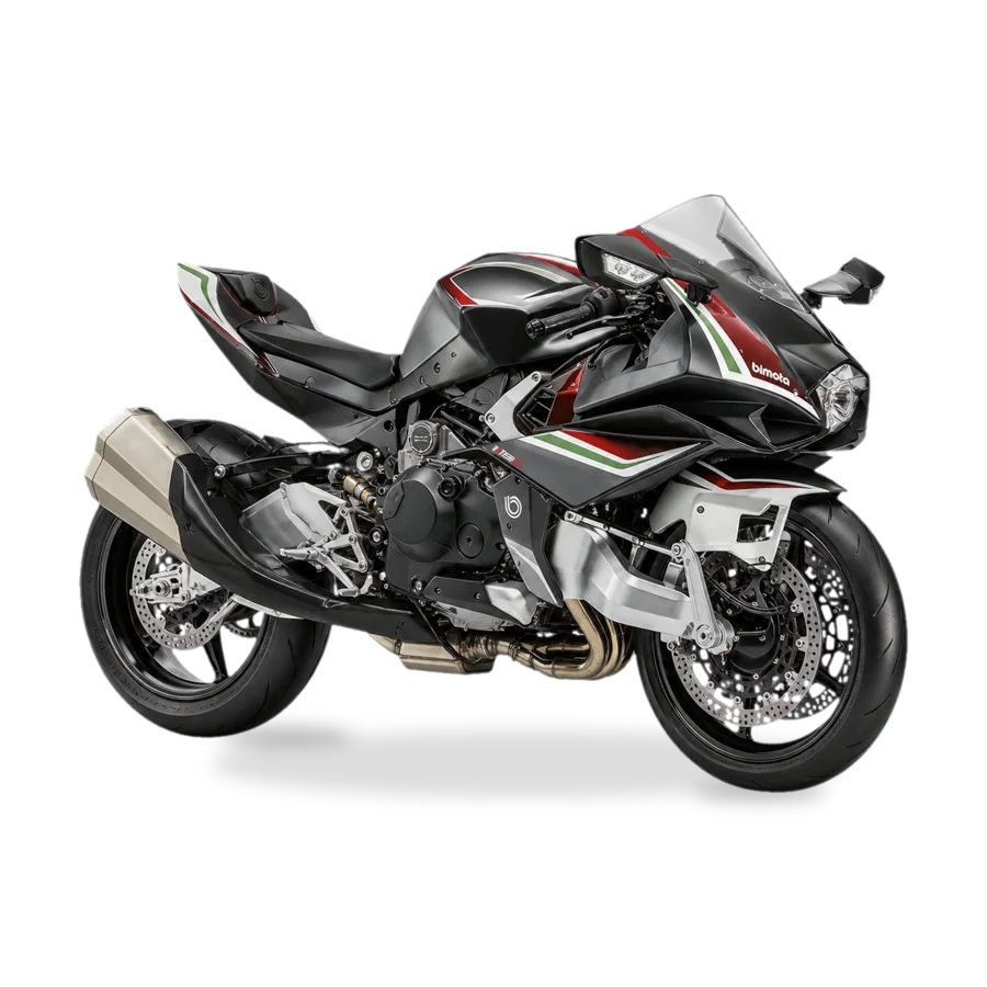 Bimota Tesi H2 hypersport motorcycle with hub steering side view