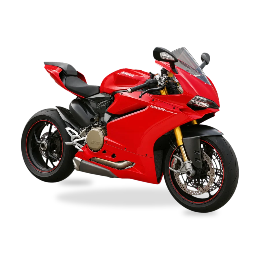 Ducati 1299 Panigale superbike in red, side view