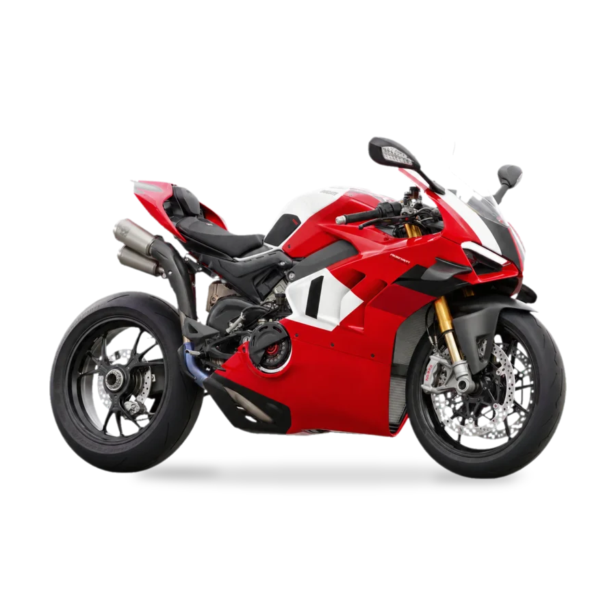 Ducati Panigale V4 R in red, side view
