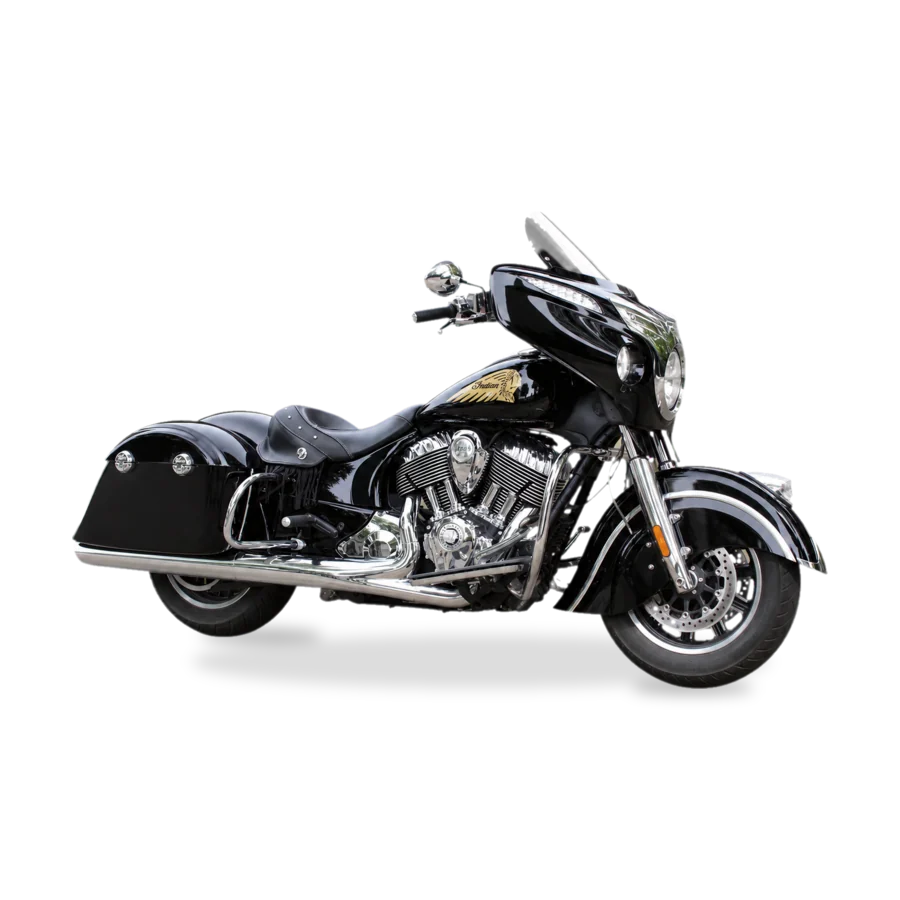 Indian Chieftain bagger touring motorcycle side profile