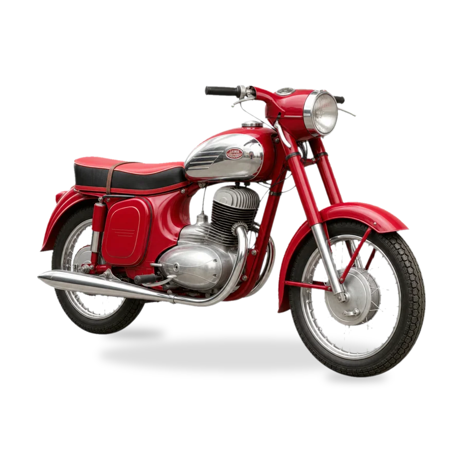 Jawa 250 classic motorcycle from 1952 side view