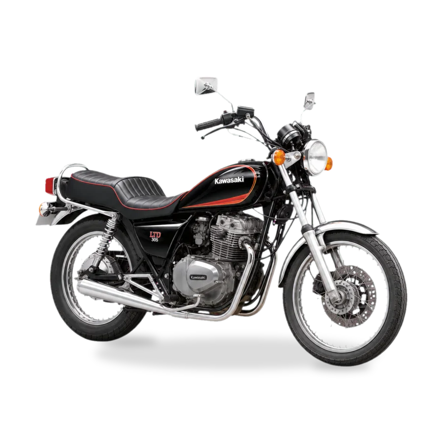 Kawasaki LTD 305 classic custom motorcycle, right side