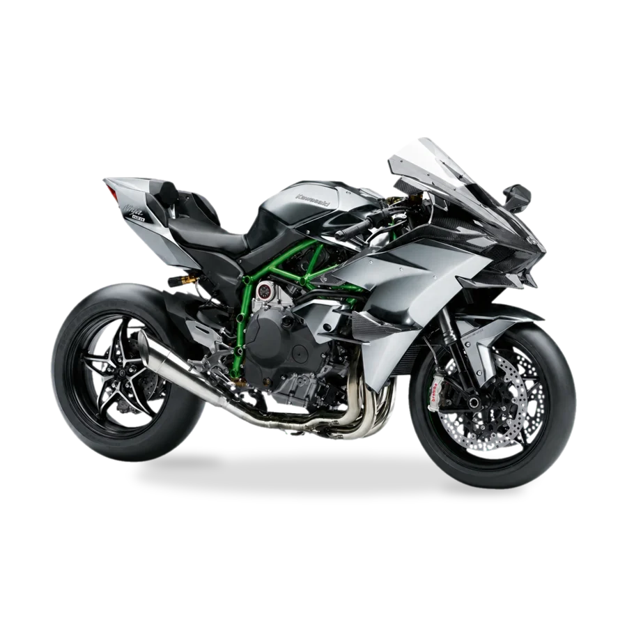 Kawasaki Ninja H2R supercharged track superbike right side view