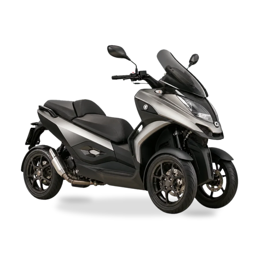 Qooder QV4 four-wheeled tilting scooter, side profile
