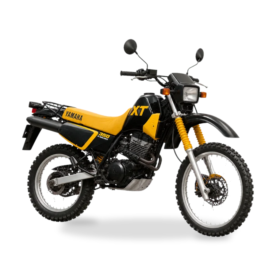 Yamaha XT350 lightweight trail motorcycle side profile