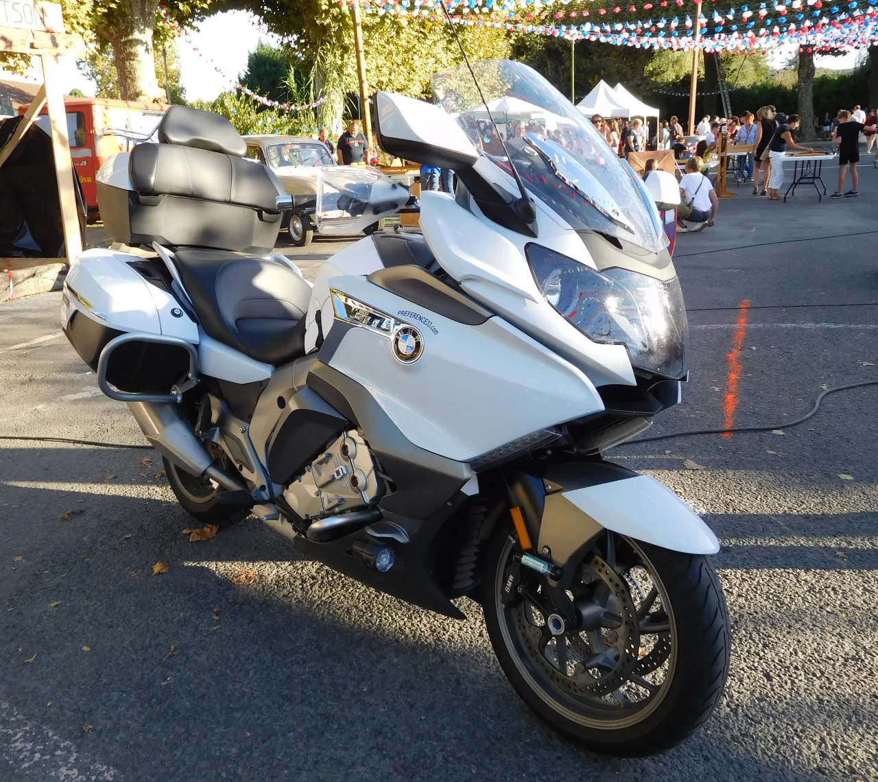 BMW K 1600 GTL luxury grand tourer side view white