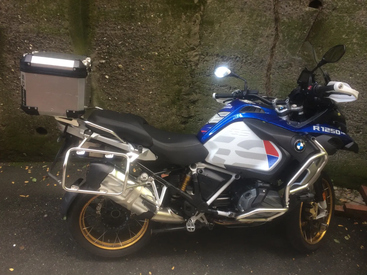 BMW R 1250 GS adventure touring motorcycle, side view