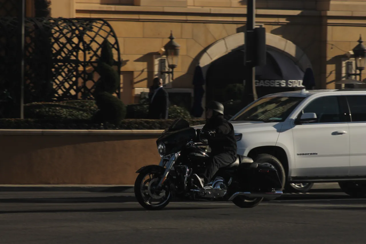 Harley-Davidson Street Glide on Las Vegas Boulevard