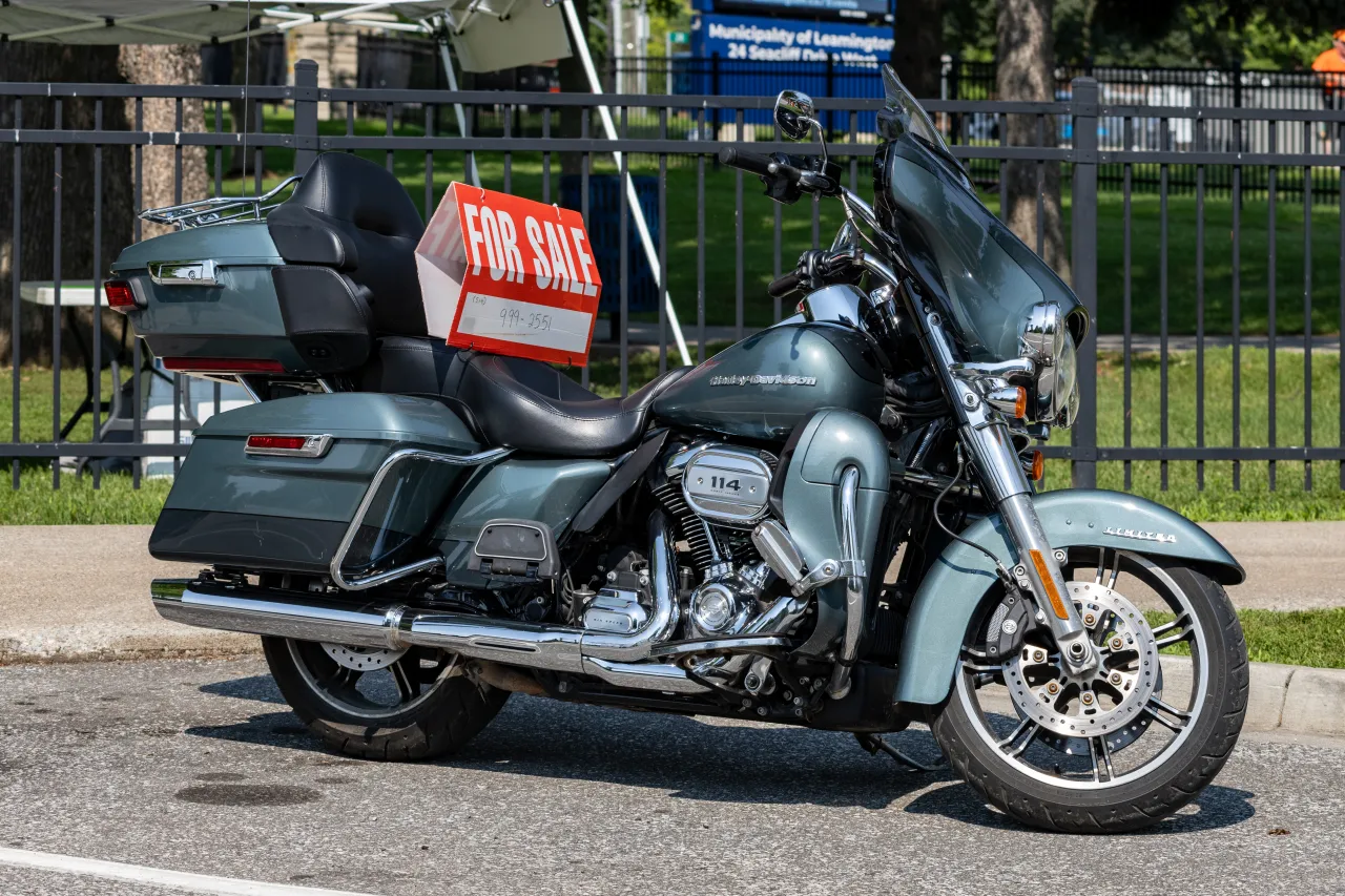 Harley-Davidson Ultra Limited parked at charity event