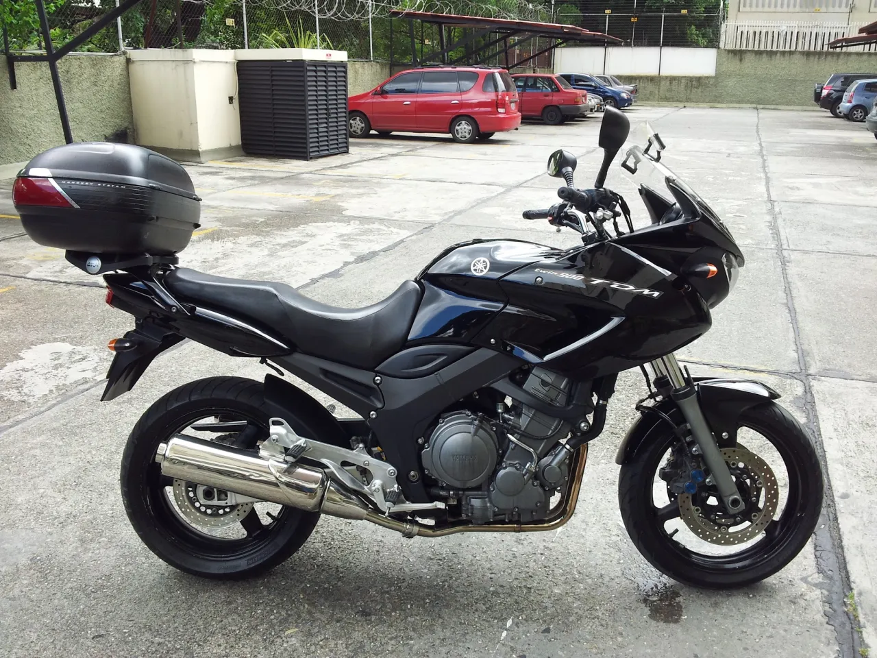 Yamaha TDM 900 sport touring motorcycle side view