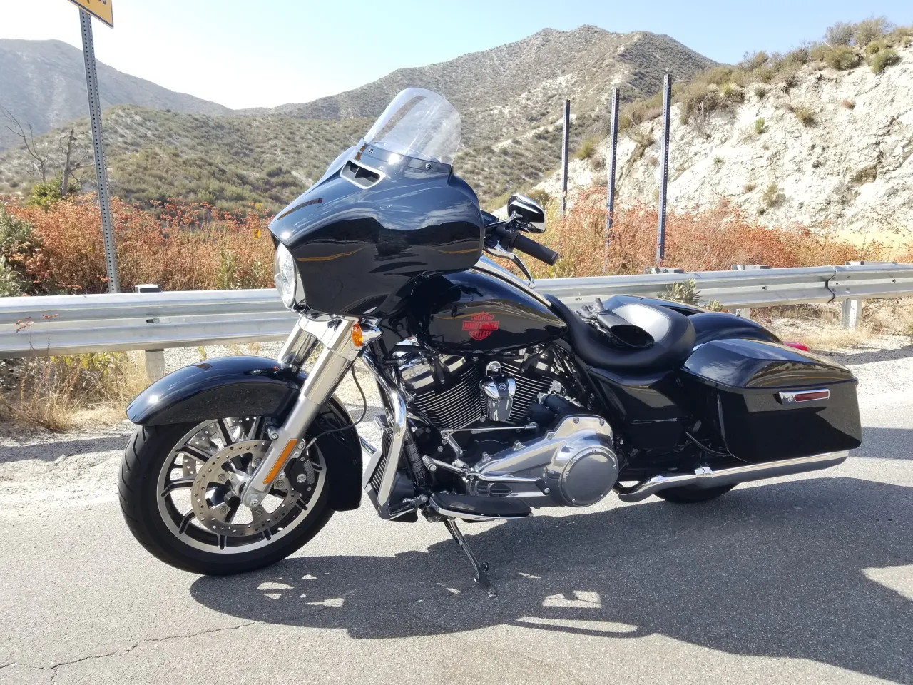 Harley-Davidson Electra Glide FLHT tourer with batwing fairing side view