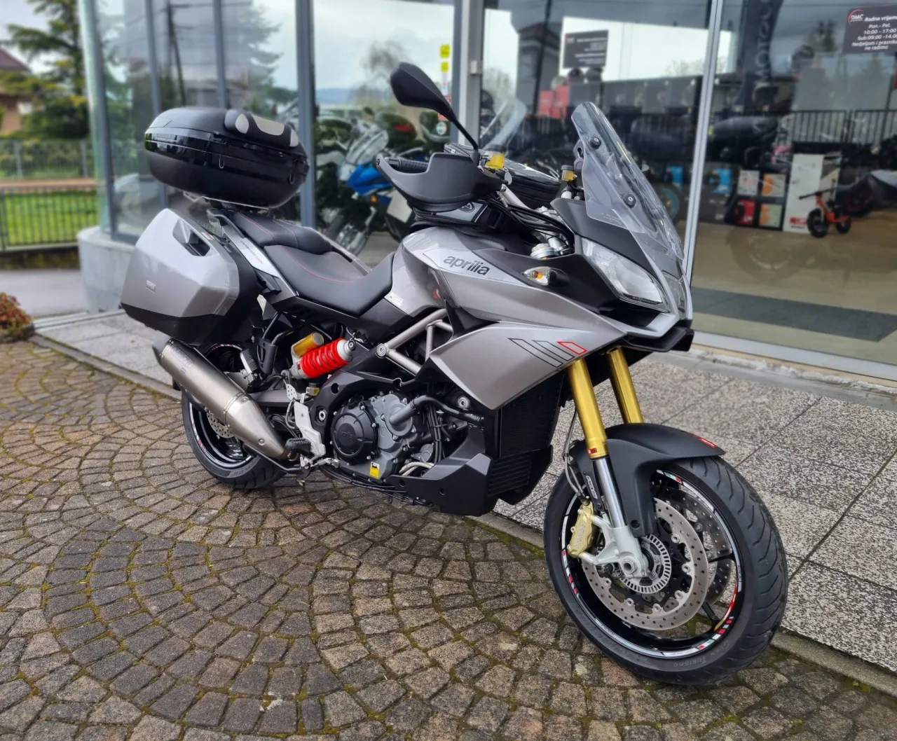Aprilia Caponord 1200 side profile outdoors