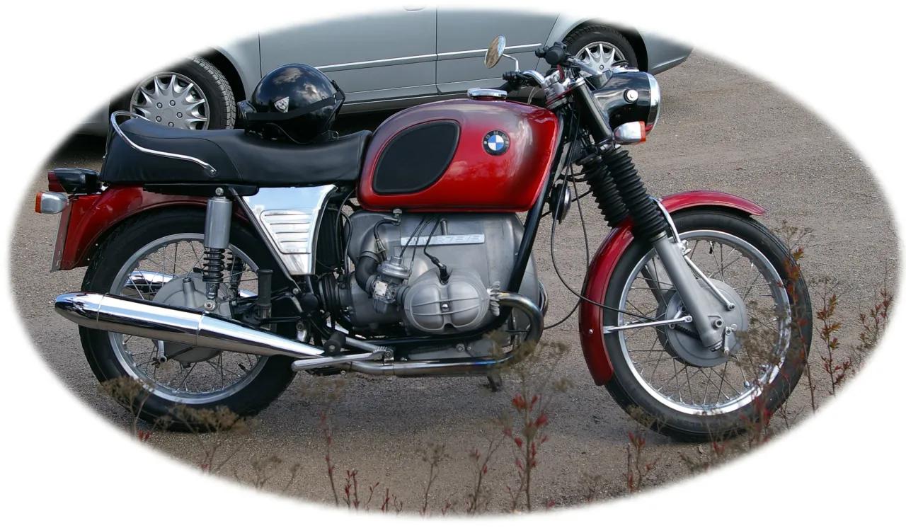 BMW R 75/5 classic motorcycle side view