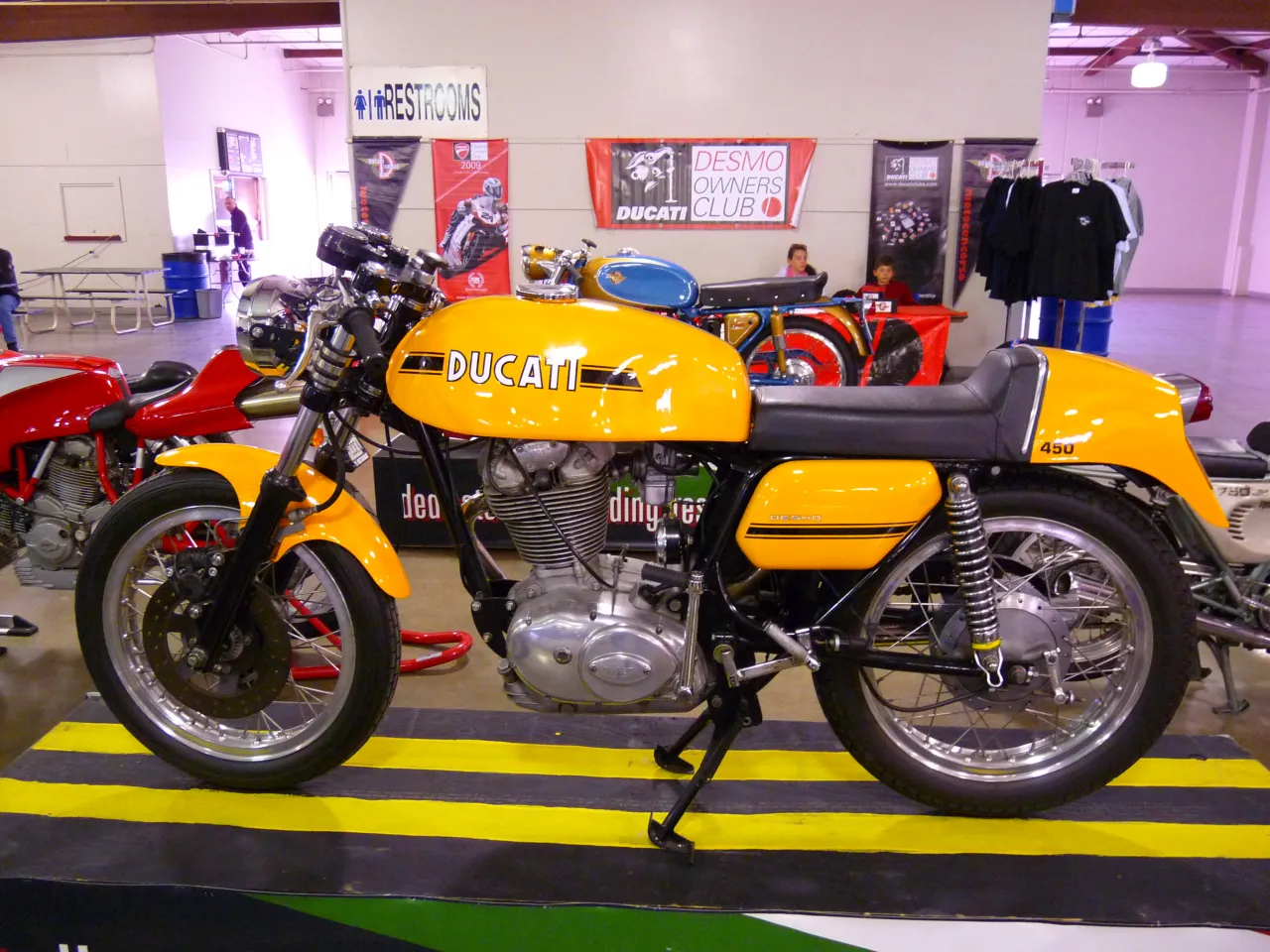 Ducati 450 Desmo klassieke single, detailaanzicht