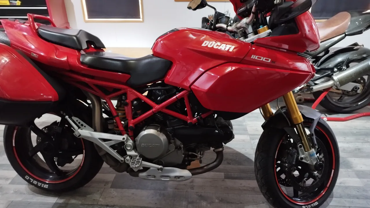 2008 Ducati Multistrada 1100S adventure motorcycle side profile