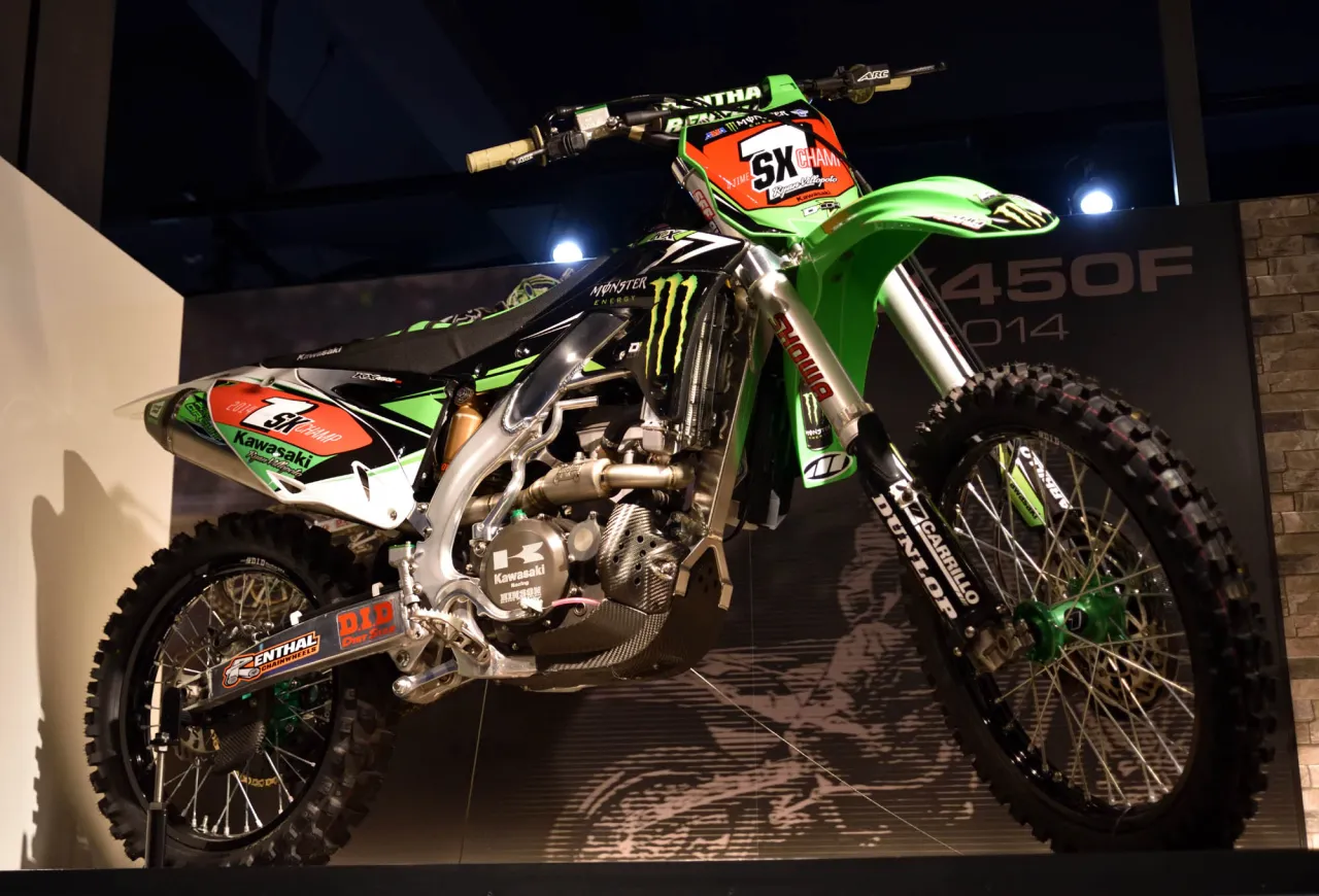 Kawasaki KX450 motocross bike side view