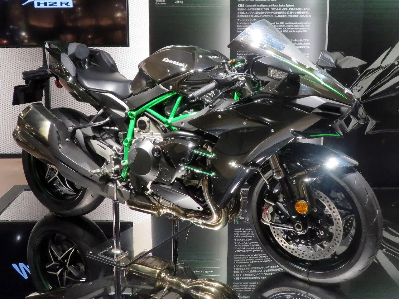 Kawasaki Ninja H2 frontaal aanzicht met winglets