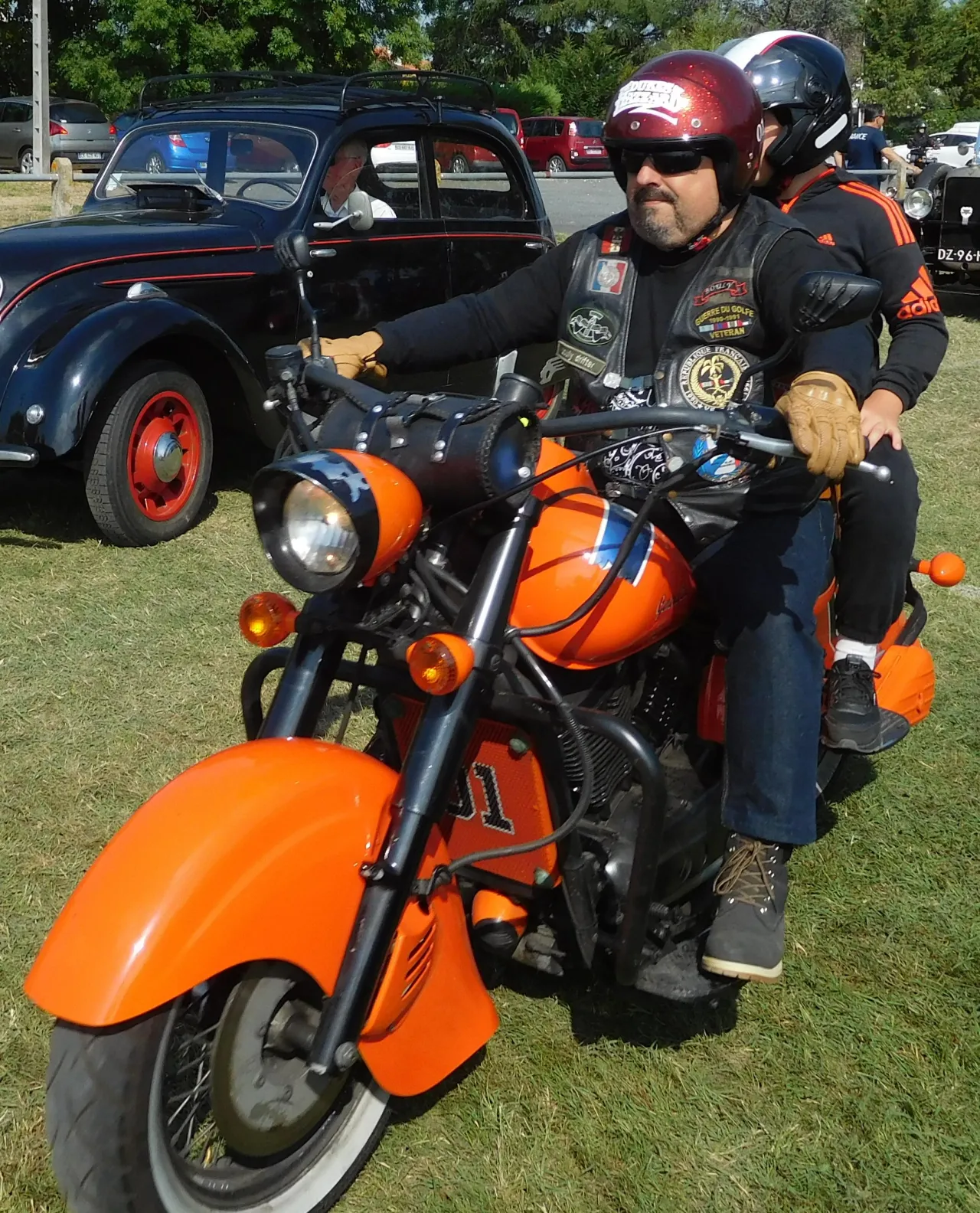 Kawasaki VN 800 Drifter achteraanzicht, retro kruiser