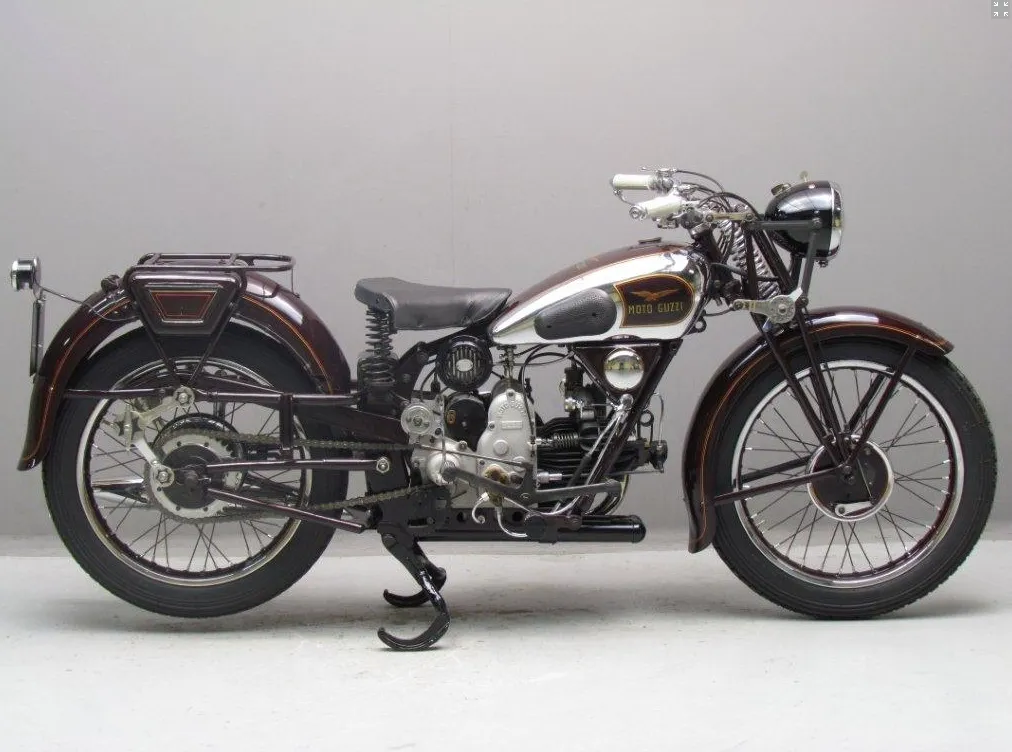 Moto Guzzi GTS 500 uit 1938 zijaanzicht