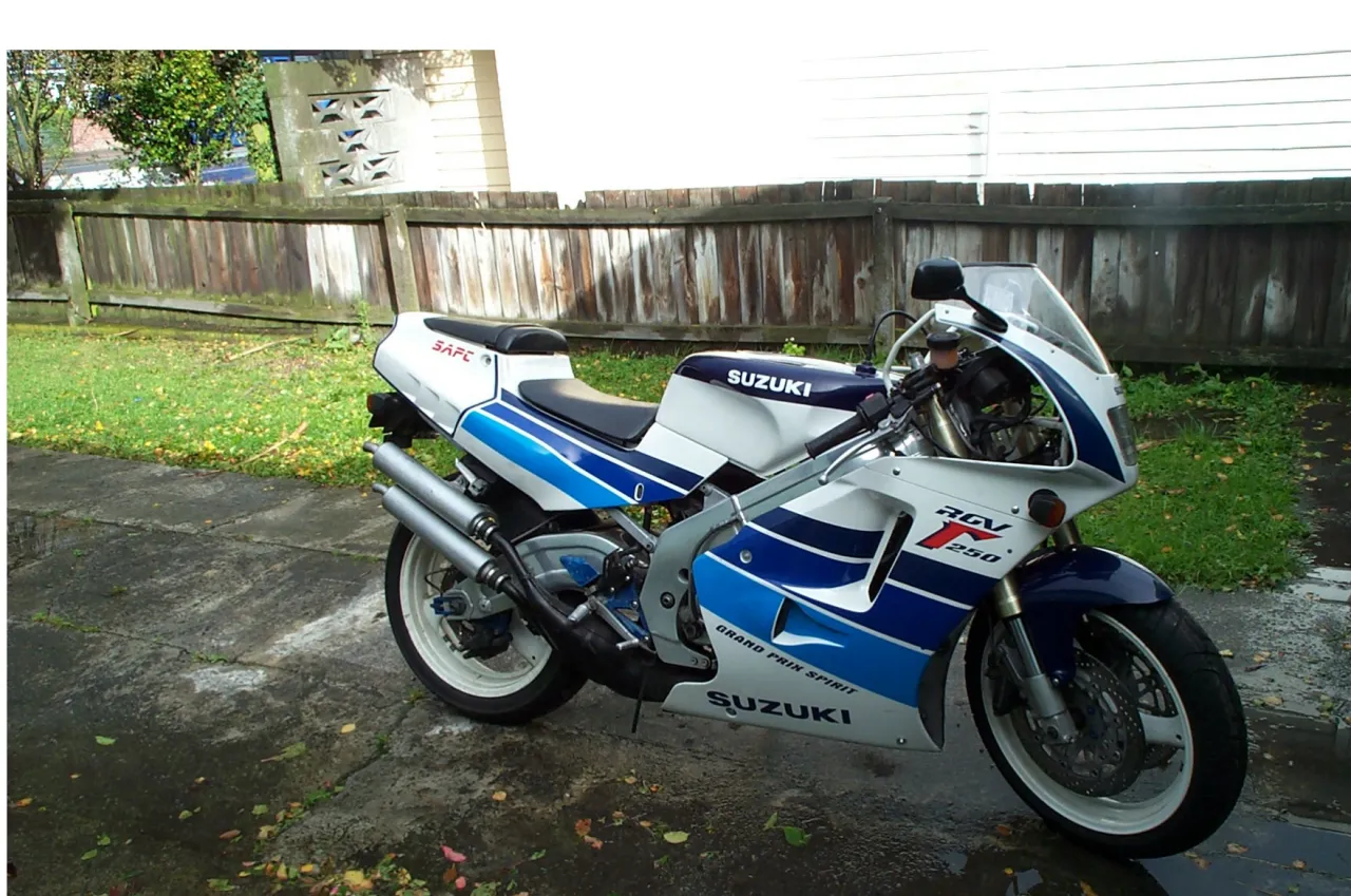 Suzuki RGV250 sportmotor zijaanzicht