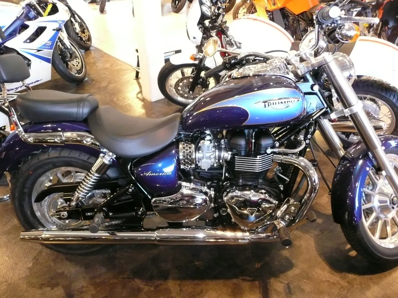 Triumph Bonneville America motorcycle side view