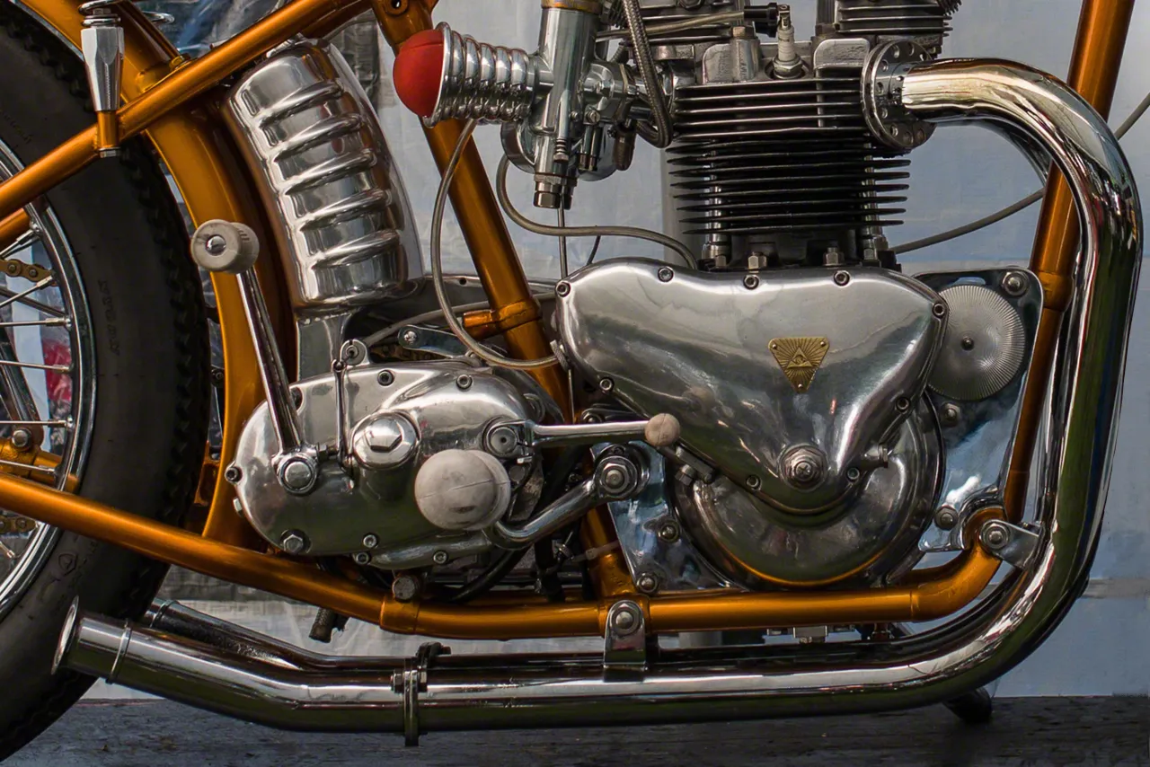 Triumph Bonneville T100 klassieke motor zijaanzicht