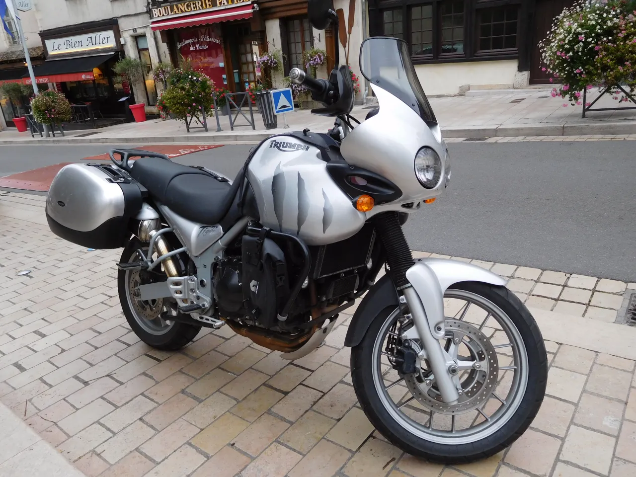 Triumph Tiger 955i adventure motor zijaanzicht