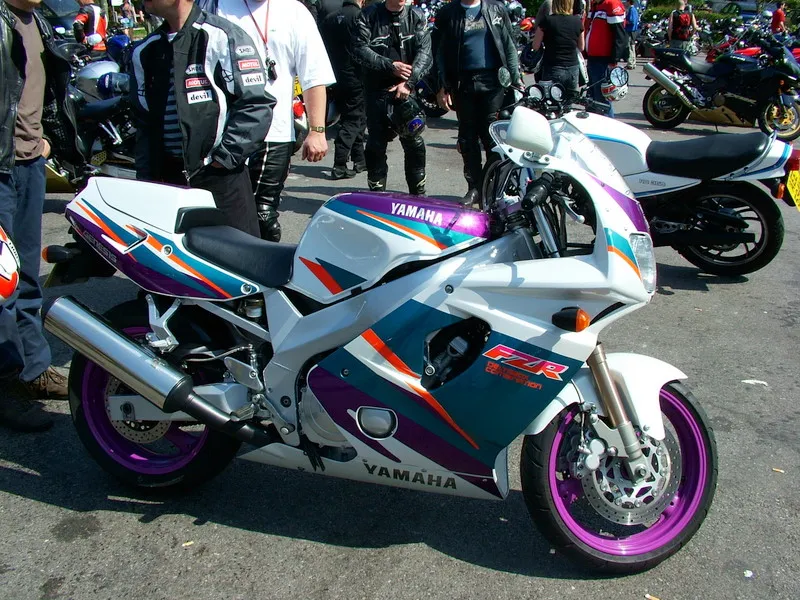 Yamaha FZR1000 motorcycle side view