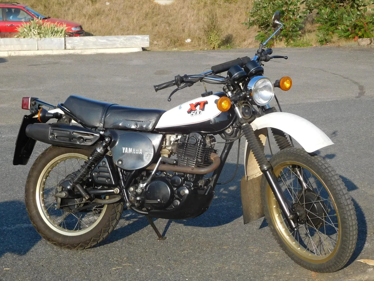 Yamaha XT500 trail-motor zijaanzicht